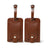 Dark Brown Leather Luggage Tags Set Classy Leather Bags