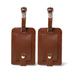 Dark Brown Leather Luggage Tags Set Classy Leather Bags
