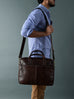 Laurent Leather Briefcase- Dark Brown Classy Leather Bags