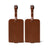 Dark Brown Leather Luggage Tags Set Classy Leather Bags