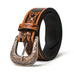 Western Cowboy Leather Belt - Black & Brown Classy Leather Bags