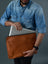 Zento Laptop Sleeve - Tan Brown Classy Leather Bags