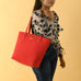 Era Vegan Leather Tote - Coral Red Classy Leather Bags