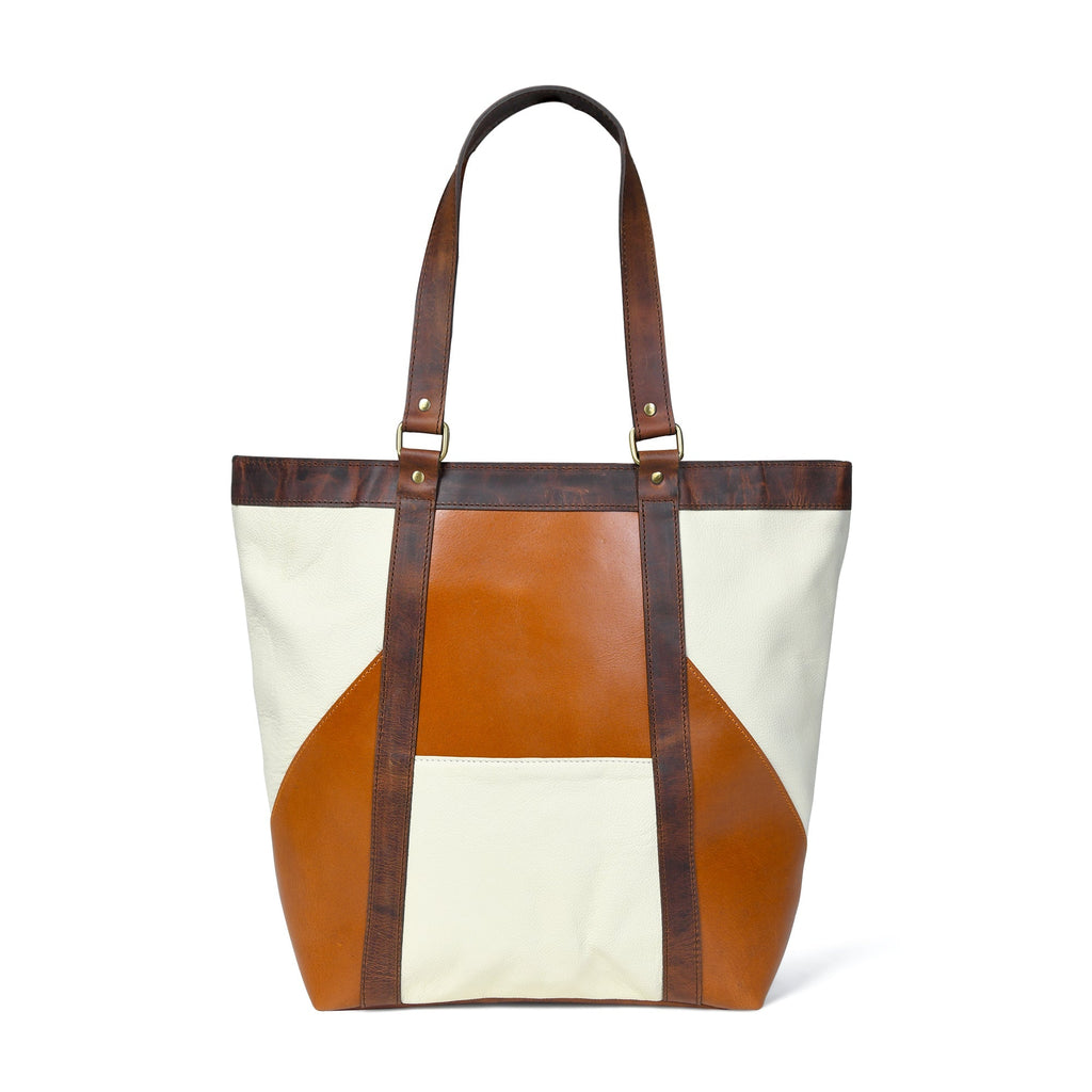 Geometric Design Leather Tote Classy Leather Bags