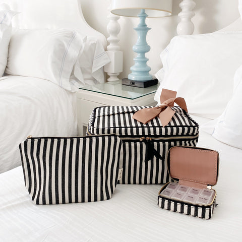 Cutest Striped Travel Gift Set Deal 3-Pack Bag-all
