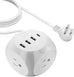 21W Power Strip - Small & Compact - Grounded Dual USB + USB-C - 3 USA Input (PS-3B4U-21W) Ceptics
