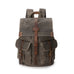 Outing Sport Travelling Waxed Canvas Leather Backpack, Casual Laptop Backpack, Vintage Waterproof Shoulder School Bag 5252 RockCow Leather Studio