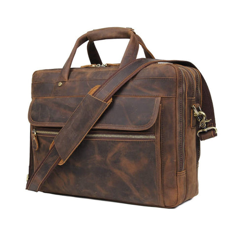 Crazy Horse Leather Briefcase Classy Leather Bags