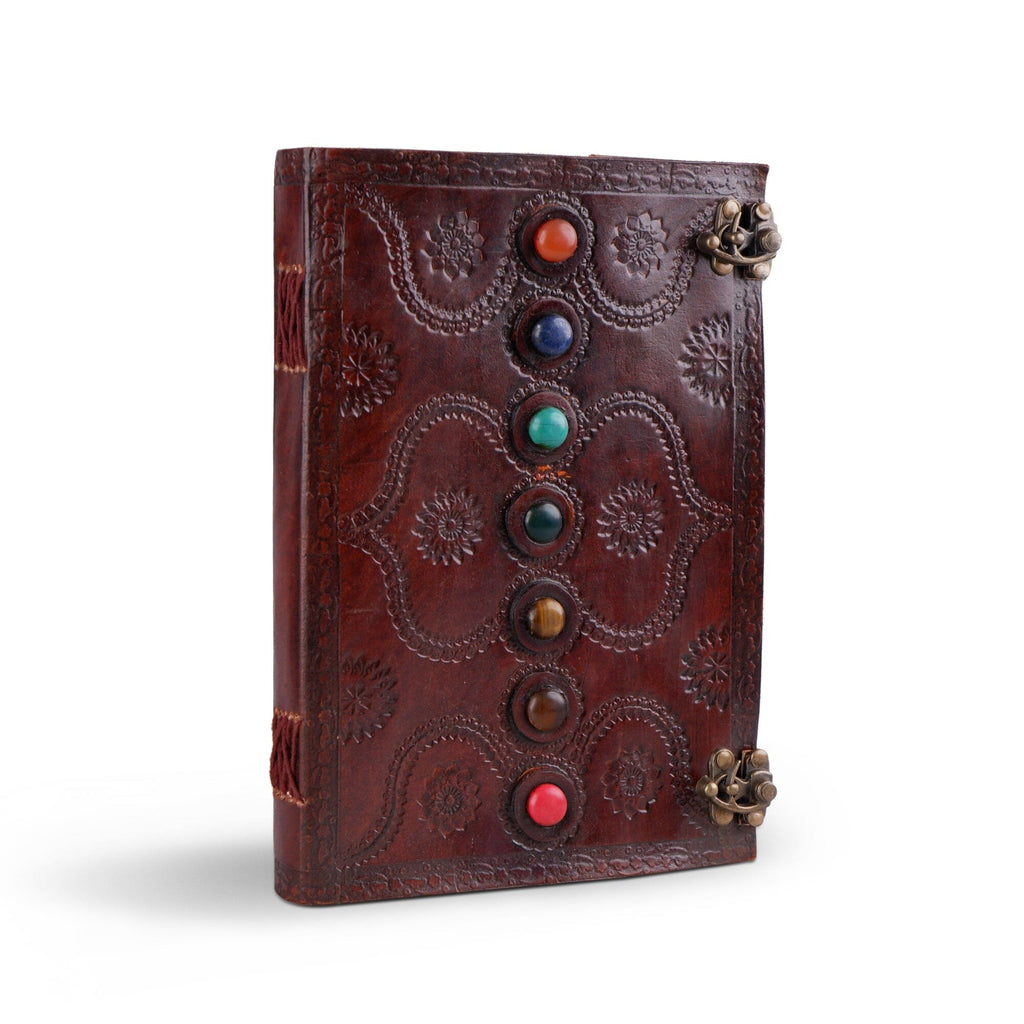 Dark Brown 7 Stones Leather Diary Classy Leather Bags
