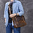 Crazy Horse Leather Men's Briefcase Retro Messenger Bag RockCow Leather Studio