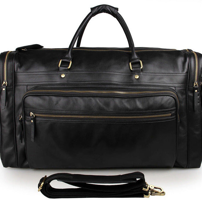Flash Sale Men's Full-Grain Leather Duffle Bag, Premium Leather Travel Weekender Bag RockCow Leather Studio