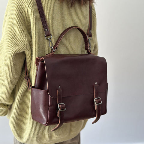 Vintage Womens Leather Backpack, Handmade Full Grain Leather Backpack, Women's Leather Backpack for School RockCow Leather Studio