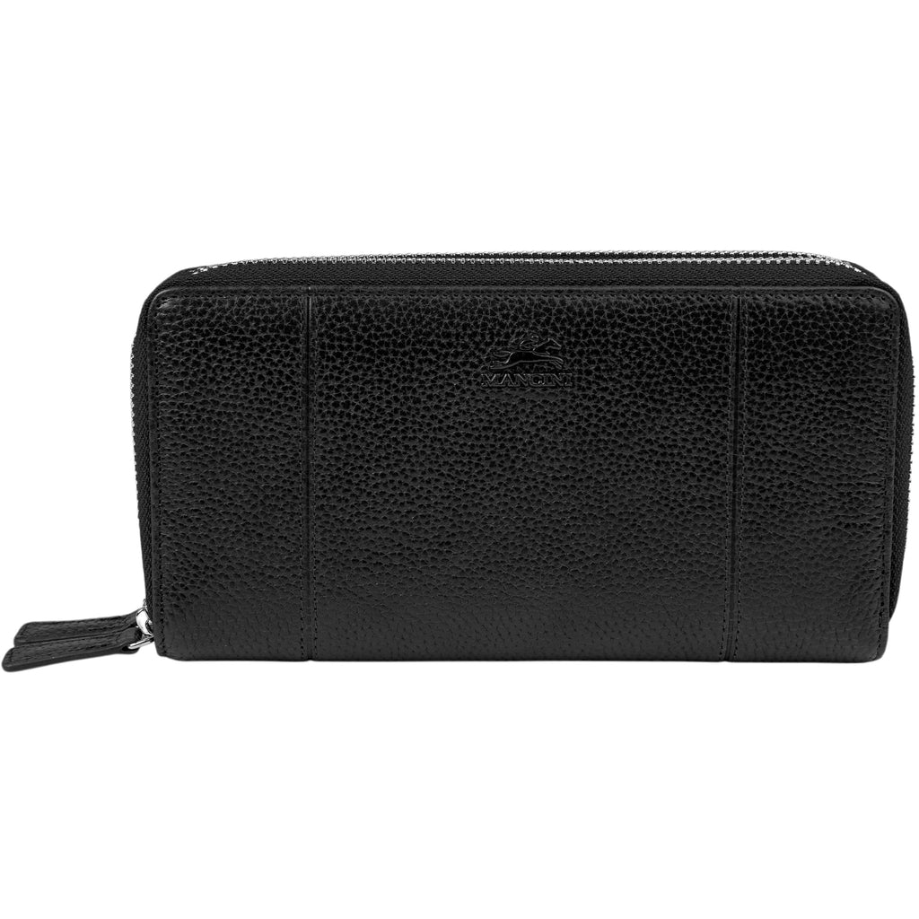 Mancini Fifth Avenue RFID Secure Double Zipper Wallet Mancini