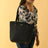 Era Vegan Leather Tote - Midnight Black Classy Leather Bags