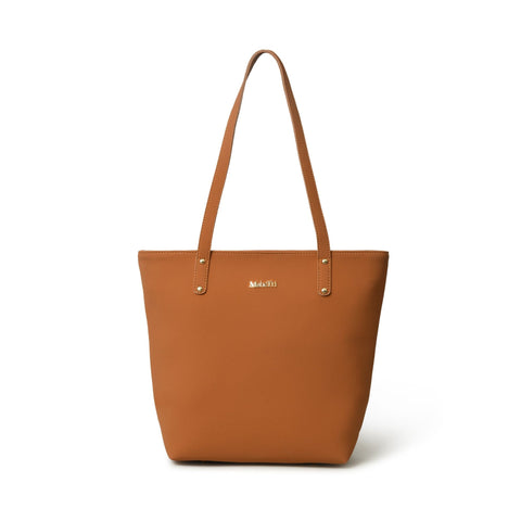 Era Vegan Leather Tote - Tan Brown Classy Leather Bags