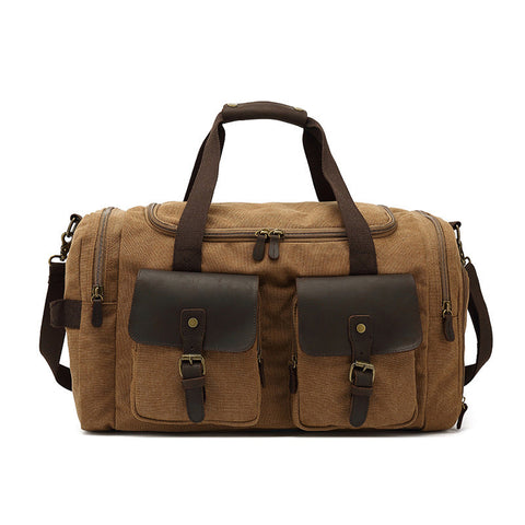 Canvas Retro Travel Bag Men Casual Canvas Tote Bag Canvas Shoulder Messenger Travel Bag RockCow Leather Studio