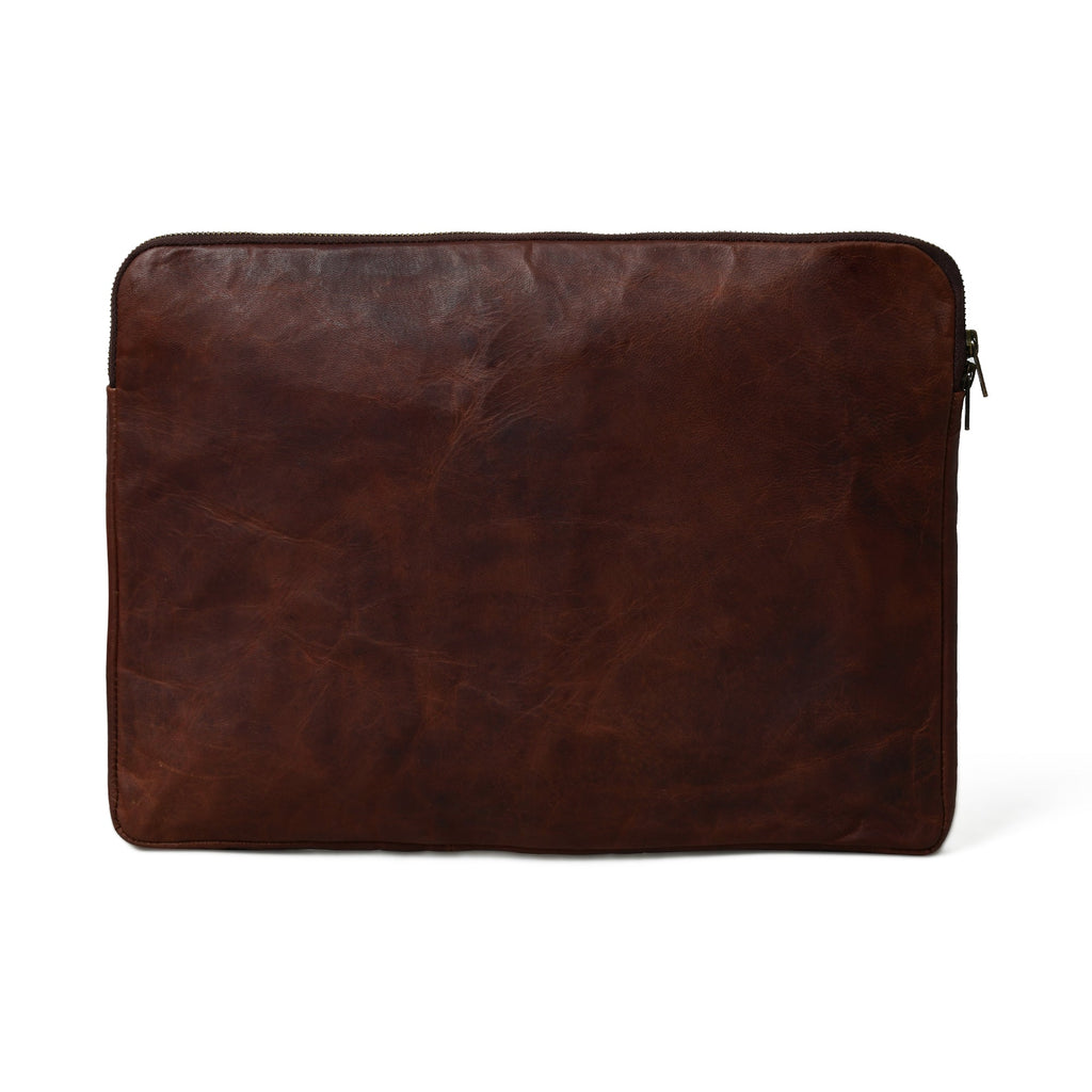 Zento Laptop Sleeve - Dark Brown Classy Leather Bags