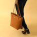 Era Vegan Leather Tote - Tan Brown Classy Leather Bags