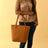 Era Vegan Leather Tote - Tan Brown Classy Leather Bags