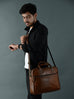 Laurent Leather Briefcase- Brown Classy Leather Bags