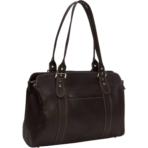 Piel Ladies Leather Buckle Laptop Tote Piel