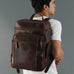 Alpha Brown Buffalo Leather Travel Backpack Classy Leather Bags