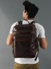 Alpha Brown Buffalo Leather Travel Backpack Classy Leather Bags