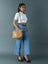 The Croco Satchel- Beige Classy Leather Bags