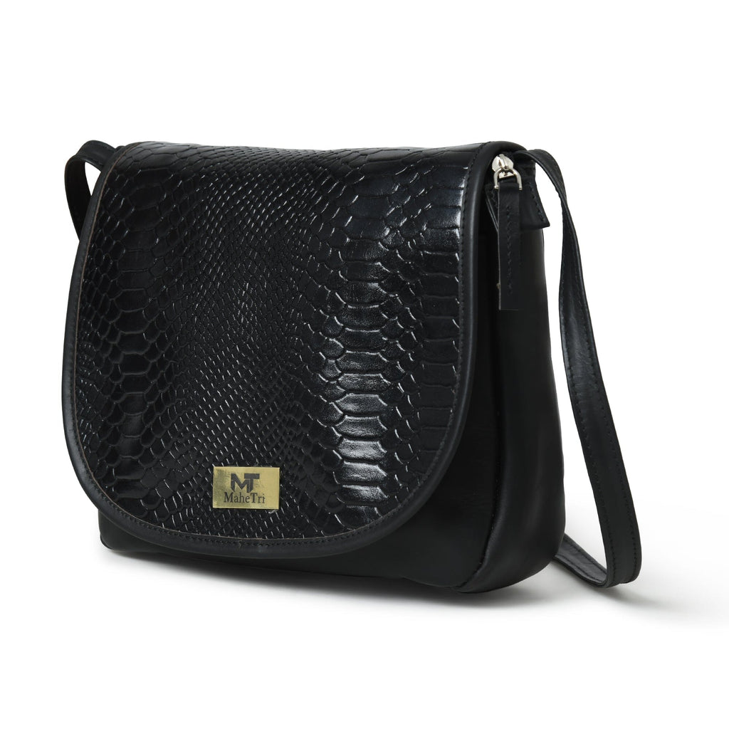 The Croco Satchel- Black Classy Leather Bags