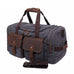 ROCKCOW Weekender Overnight Bag Canvas Genuine Leather Travel Duffel Tote AF14 RockCow Leather Studio