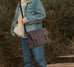 Waxed Canvas Messenger Bag Waxed Courier Bag Canvas Shoulder Bag Men Satchel Briefcase Vintage Crossbody Bag RockCow Leather Studio