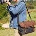 Waterproof Canvas DSLR Camera Bag Canvas Shoulder Camera Bag Messenger Bag QSM3032 RockCow Leather Studio