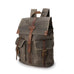 Outing Sport Travelling Waxed Canvas Leather Backpack, Casual Laptop Backpack, Vintage Waterproof Shoulder School Bag 5252 RockCow Leather Studio