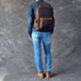 Men Retro Backpack Crazy Horse Leather Travel Backpack Laptop Backpack RockCow Leather Studio