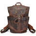 Crazy Horse Leather Travel Backpack Retro Style Full Grain Leather Laptop Backpack For Men RockCow Leather Studio