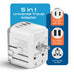 All-In-One International Travel Adapter - 5 in 1 - 2 USB-A & 2 USB-C - Max. 17.5W (3.5A) - White (UP-15KU-WH) Ceptics