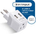Switzerland Travel Adapter Plug Combo - Type J, C | Dual USB – Swiss Combo (CTU-9C-11A) Ceptics