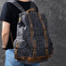 Waxed Canvas With Leather Backpack Vintage Large Capacity Backpack Travel Backpack RockCow Leather Studio