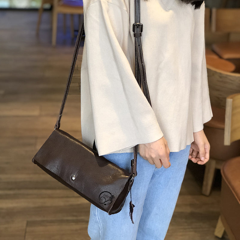Leather Crossbody Women Wallet Purse, Mini Satchel Crossbody Bag, Small Leather Shoulder Bag for Women RockCow Leather Studio