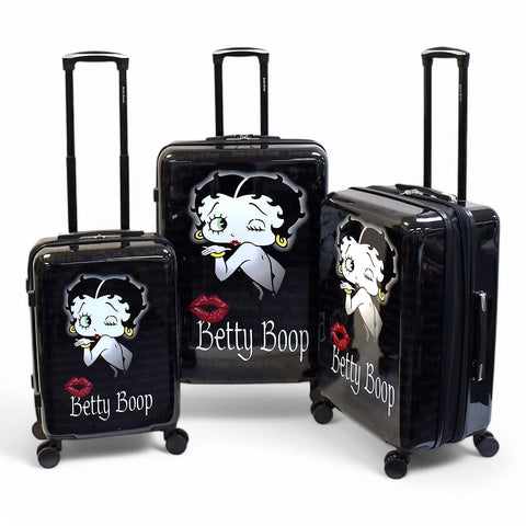 Betty Boop-Themed Hard Side Luggage Set. Carry-on, Medium and Large Checked Dony Corp.
