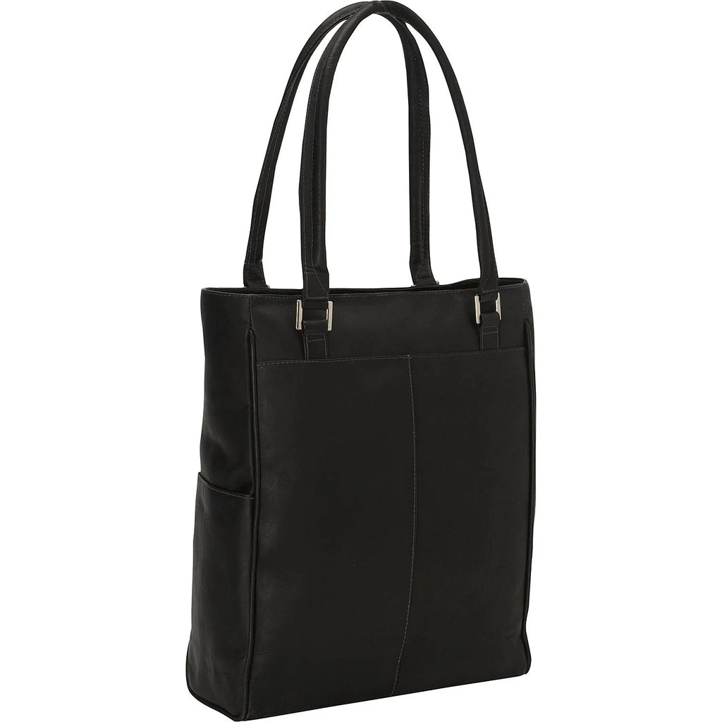 Piel Leather Vertical Laptop Leather Tote Bag