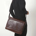 Boconi Garth Coated Zippered Leather Messenger Bag Boconi