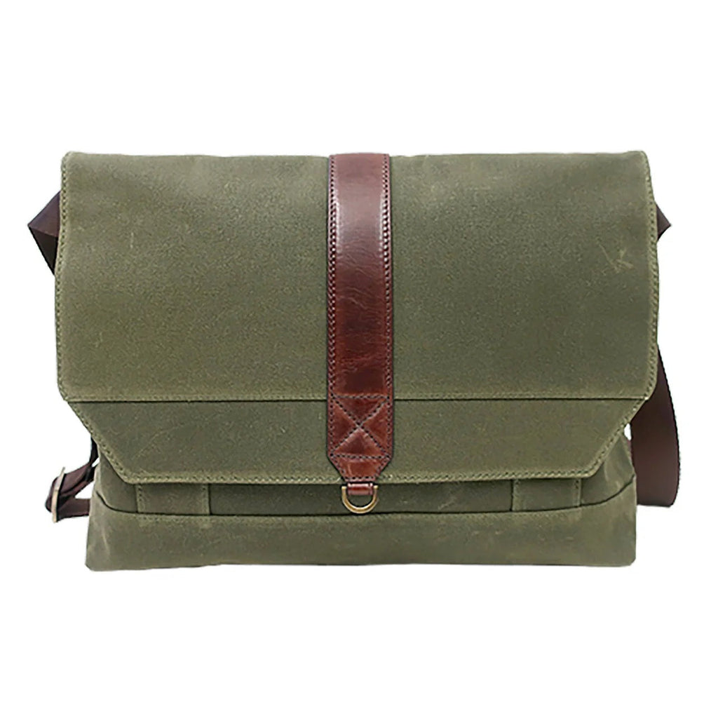 Boconi Sloan Waxed Canvas and Pull-up Leather Messenger Bag Boconi
