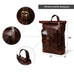 Brown Saddleback Backpack- Roll Top Classy Leather Bags