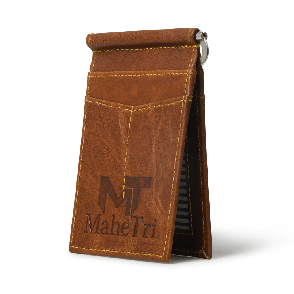 Finley Money Clipper- Tan Brown Classy Leather Bags