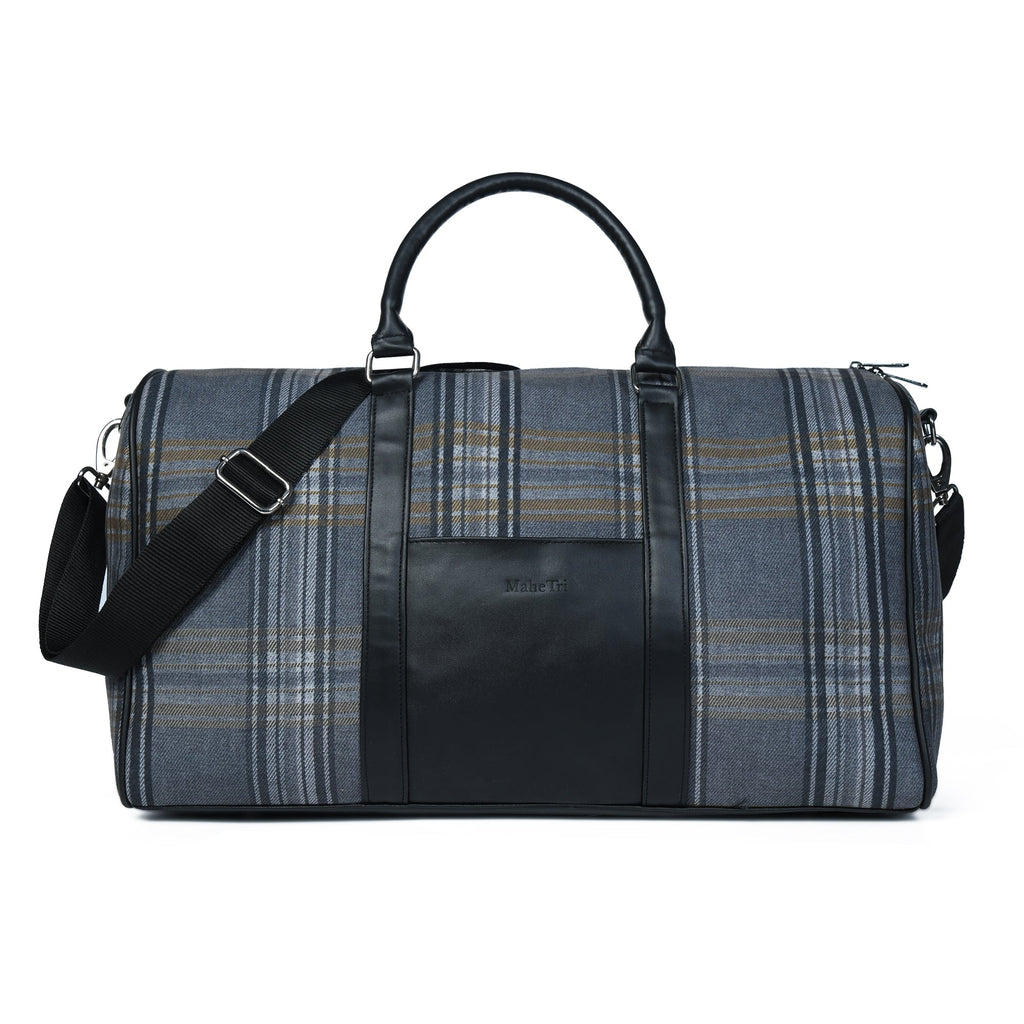 The Highlander Plaid Duffle Bag Classy Leather Bags