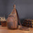 Crazy Horse Leather Chest Pack Handmade Chest Bag Casual Shoulder Messenger Bag RockCow Leather Studio
