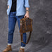 Crazy Horse Leather Men's Briefcase Retro Messenger Bag RockCow Leather Studio
