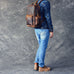 Men Retro Backpack Crazy Horse Leather Travel Backpack Laptop Backpack RockCow Leather Studio
