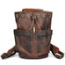 Crazy Horse Leather Travel Backpack Retro Style Full Grain Leather Laptop Backpack For Men RockCow Leather Studio